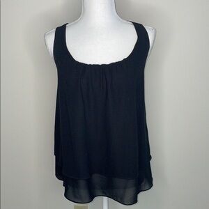 Rebecca Hampton Black Layered & Ruffled Sleeveless Top. Small